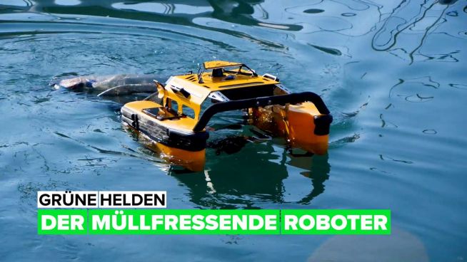 Ein müllfressender Roboter säubert das Meer