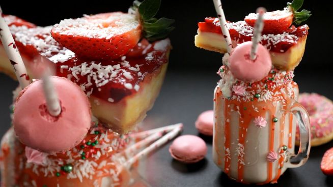 Lust auf etwas Süßes? Probiere diesen Erdbeer-Milchshake zu Hause!