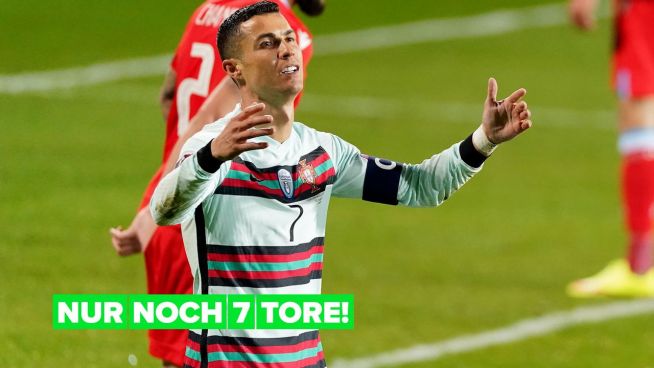 Cristiano Ronaldo steht kurz davor, einen weiteren internationalen Fußballrekord zu brechen
