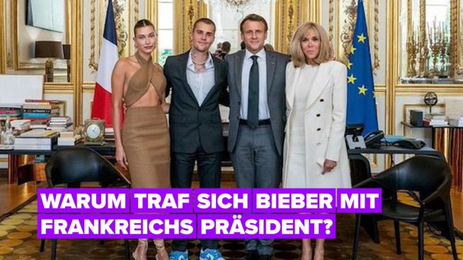Justin Bieber traf den französischen Präsidenten Emmanuel Macron